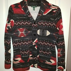 Lauren Jeans Co. Fleece Indian Blanket Blazer